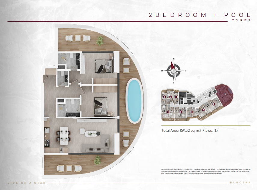 2 Bedroom Type-2+Pool