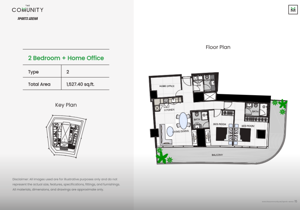 2 Bedroom+Home Office Type-2