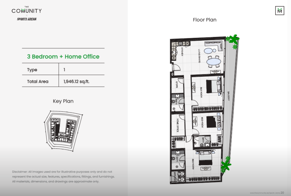 3 Bedroom+Home Office Type-1